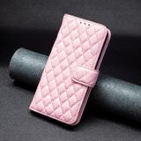 Peněženkové kožené pouzdro Diamond Lattice na Xiaomi Redmi Note 13 - Růžová