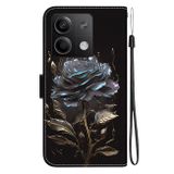 Peněženkové kožené pouzdro Crystal Drawing na Xiaomi Redmi Note 13 - Black Rose