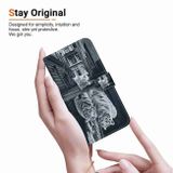 Peněženkové kožené pouzdro Crystal Drawing pro Samsung Galaxy S24 5G - Cat Tiger Reflection