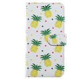 Peněženkové kožené pouzdro Painted na Oppo A38 - Pineapple