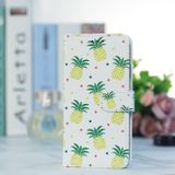 Peněženkové kožené pouzdro Painted na Oppo A38 - Pineapple