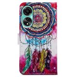 Peněženkové kožené pouzdro Painted na Oppo A38 - Dreamcatcher