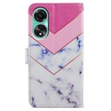 Peněženkové kožené pouzdro Painted na Oppo A38 - Smoke Marble