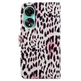 Peněženkové kožené pouzdro Painted na Oppo A38 - Leopard