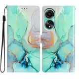 Peněženkové kožené pouzdro Colored na Oppo A38 - Green Marble