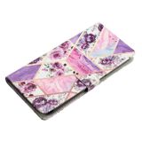 Peněženkové kožené pouzdro Colored na Oppo A38 - Purple Marble