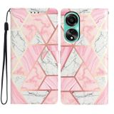 Peněženkové kožené pouzdro Colored na Oppo A38 - Pink Marble