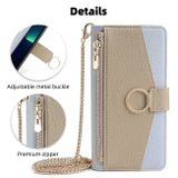 Peněženkové kožené pouzdro Crossbody Litchi na Oppo A38 - Modrá