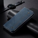 Peněženkové kožené pouzdro Denim na Motorola Edge 50 Pro - Modrá