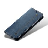 Peněženkové kožené pouzdro Denim na Motorola Edge 50 Pro - Modrá