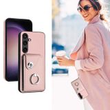 Ring Holder kryt Card Bag pro Samsung Galaxy S24 5G - Růžová