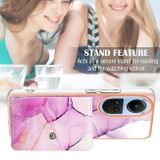 Plastový kryt Marble na OPPO Reno10 5G/10 Pro 5G - Fialová/Zlatá