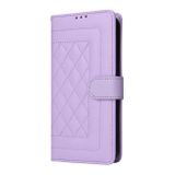 Peněženkové kožené pouzdro Diamond Lattice na OPPO Reno10 5G/10 Pro 5G - Fialová