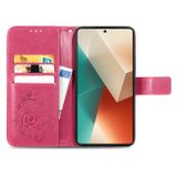 Peněženkové kožené pouzdro Clasp na Xiaomi Redmi Note 13 - Purpurová