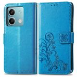 Peněženkové kožené pouzdro Clasp na Xiaomi Redmi Note 13 - Modrá