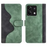 Peněženkové kožené pouzdro Stitching na Xiaomi Redmi Note 13 - Zelená