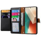 Peněženkové kožené pouzdro Love Zipper na Xiaomi Redmi Note 13 - Černá