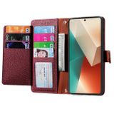 Peněženkové kožené pouzdro Love Zipper na Xiaomi Redmi Note 13 - Červená