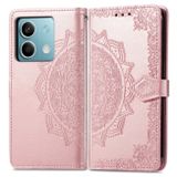 Peněženkové kožené pouzdro Mandala Flower na Xiaomi Redmi Note 13 - Růžové zlato