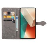 Peněženkové kožené pouzdro Mandala Flower na Xiaomi Redmi Note 13 - Šedá