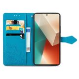 Peněženkové kožené pouzdro Mandala Flower na Xiaomi Redmi Note 13 - Modrá