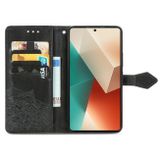 Peněženkové kožené pouzdro Mandala Flower na Xiaomi Redmi Note 13 - Černá