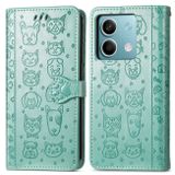 Peněženkové kožené pouzdro Cat and Dog na Xiaomi Redmi Note 13 - Zelená