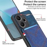 Kožený kryt Denim Card na Xiaomi Redmi Note 13 - Modrá