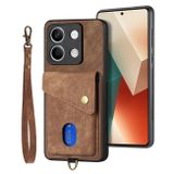 Kožený kryt Retro Strap na Xiaomi Redmi Note 13 - Hnědá