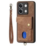 Kožený kryt Retro Strap na Xiaomi Redmi Note 13 - Hnědá