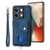 Kožený kryt Retro Strap na Xiaomi Redmi Note 13 - Modrá