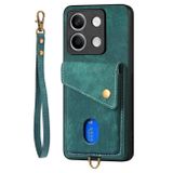 Kožený kryt Retro Strap na Xiaomi Redmi Note 13 - Zelená