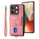 Kožený kryt Retro Strap na Xiaomi Redmi Note 13 - Růžová