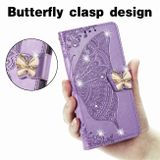 Peněženkové kožené pouzdro Butterfly na Xiaomi 13T / 13T Pro – Fialová