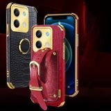 Kožený kryt Crocodile Strap na Xiaomi Redmi Note 13 - Bílá