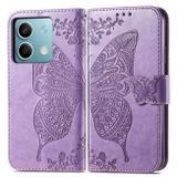 Peněženkové kožené pouzdro Butterfly Love na Xiaomi Redmi Note 13 - Levandulová