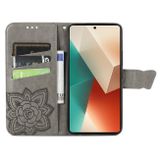 Peněženkové kožené pouzdro Butterfly Love na Xiaomi Redmi Note 13 - Šedá