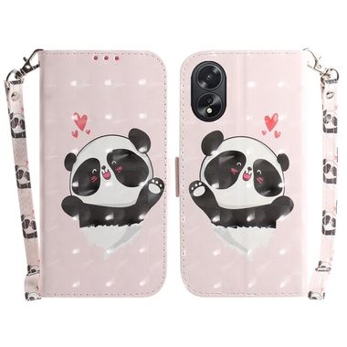 Peněženkové 3D pouzdro na Oppo A38 - Heart Panda