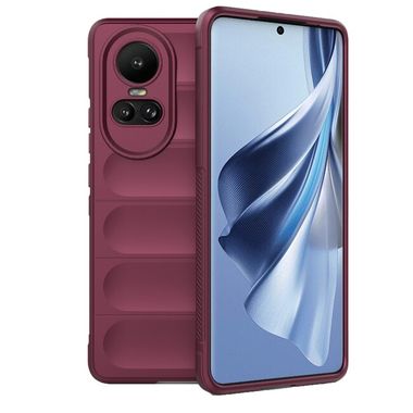 Pryžový kryt Flannel na OPPO Reno10 5G/10 Pro 5G - Bordová