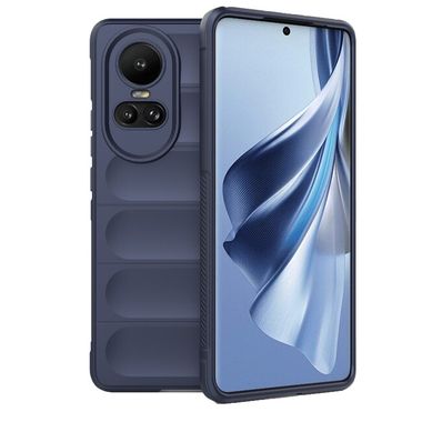 Pryžový kryt Flannel na OPPO Reno10 5G/10 Pro 5G - Tmavě modrá