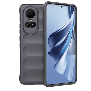 Pryžový kryt Flannel na OPPO Reno10 5G/10 Pro 5G - Tmavě šedá