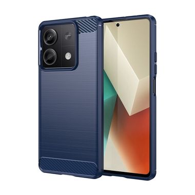 Pryžový kryt Brushed Carbon na Xiaomi Redmi Note 13 - Modrá