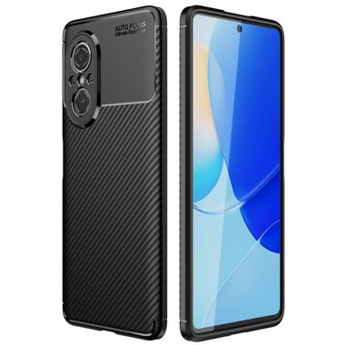 Gumový kryt CARBON na Huawei Nova 9 SE - Černá