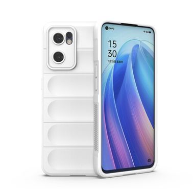 Pryžový kryt Flannel na Oppo Reno 7 5G - Bílá