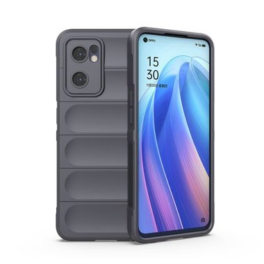 Pryžový kryt Flannel na Oppo Reno 7 5G - Tmavá šedá