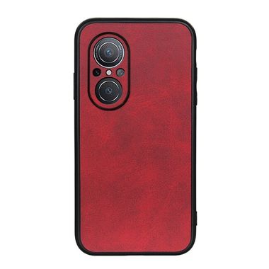 Kožený kryt COWHIDE TEXTURE na Huawei Nova 9 SE - Červená