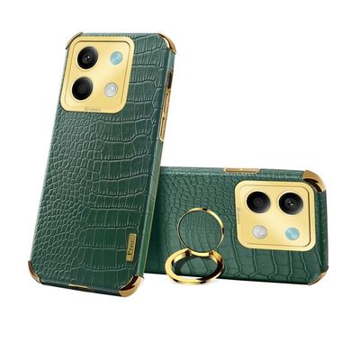 Kožený kryt Crocodile Holder na Xiaomi Redmi Note 13 - Zelená