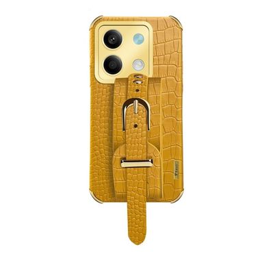 Kožený kryt Crocodile Strap na Xiaomi Redmi Note 13 - Žlutá