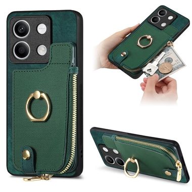 Kožený kryt Cross Zipper na Xiaomi Redmi Note 13 - Zelená