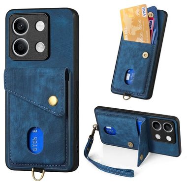 Kožený kryt Retro Strap na Xiaomi Redmi Note 13 - Modrá